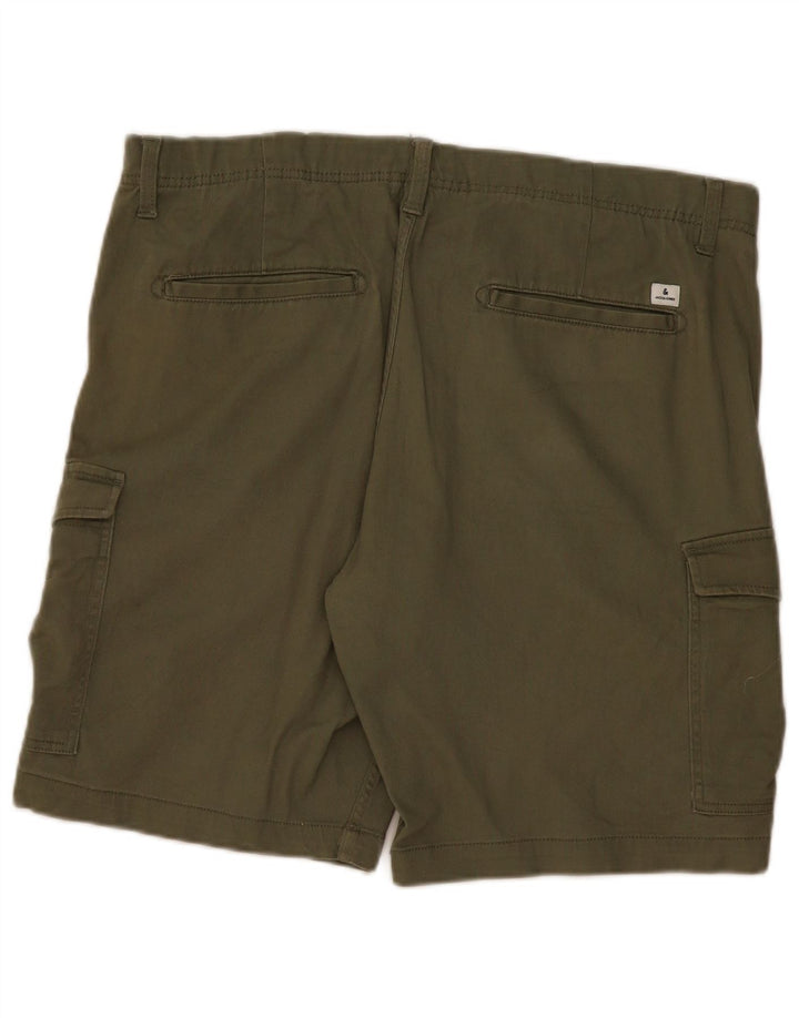 JACK & JONES Mens Cargo Shorts W38 XL Khaki Vintage Jack & Jones and Second-Hand Jack & Jones from Messina Hembry 