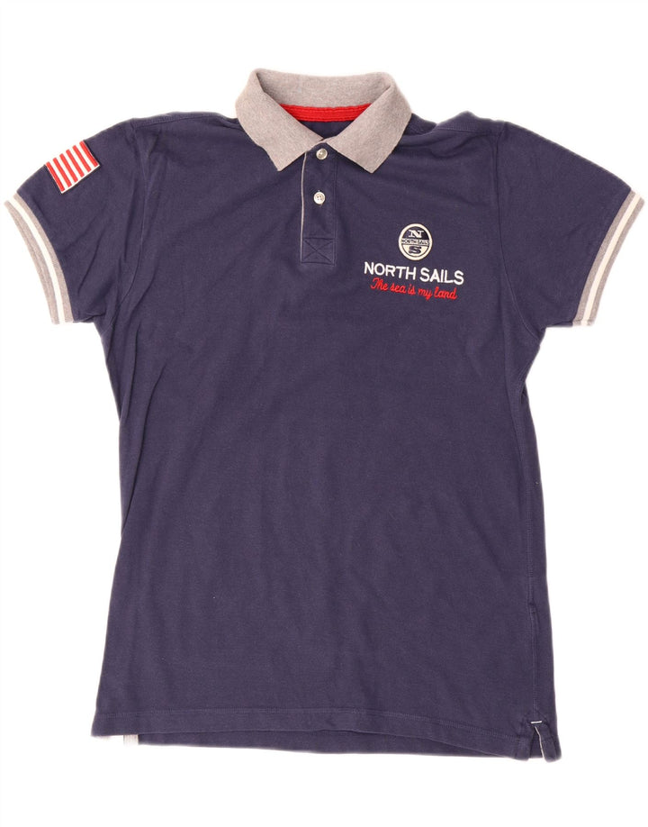 North SAILS Ανδρικό γραφικό μπλουζάκι πόλο Μικρό Navy Blue Colourblock