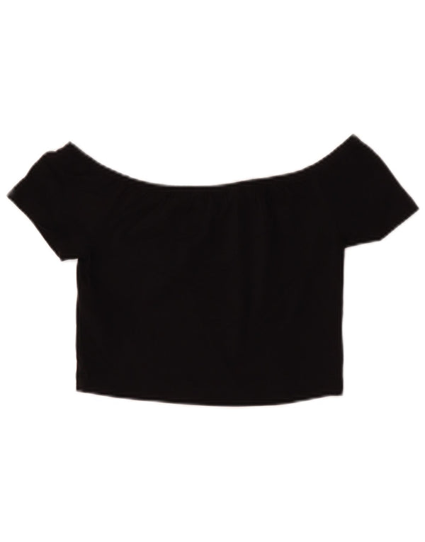 Calvin Klein Jeans Γυναικείο Crop Graphic Off Shoulder Top UK 4 XS Black