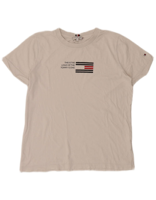Γυναικείο γραφικό μπλουζάκι Tommy Hilfiger Top UK 14 Medium White