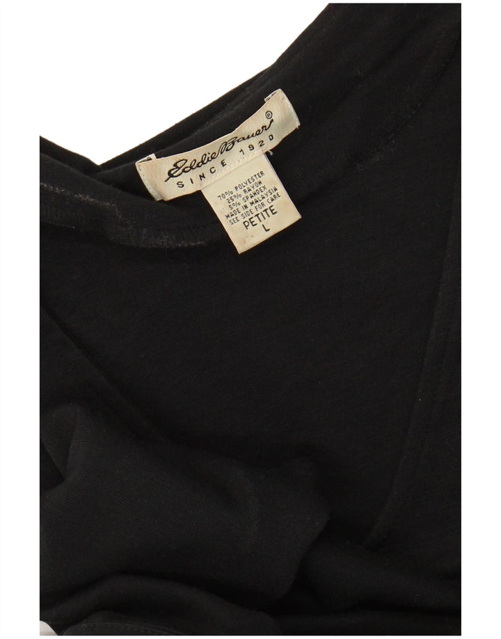 EDDIE BAUER Γυναικείο petite αμάνικο φόρεμα UK 16 μεγάλο μαύρο