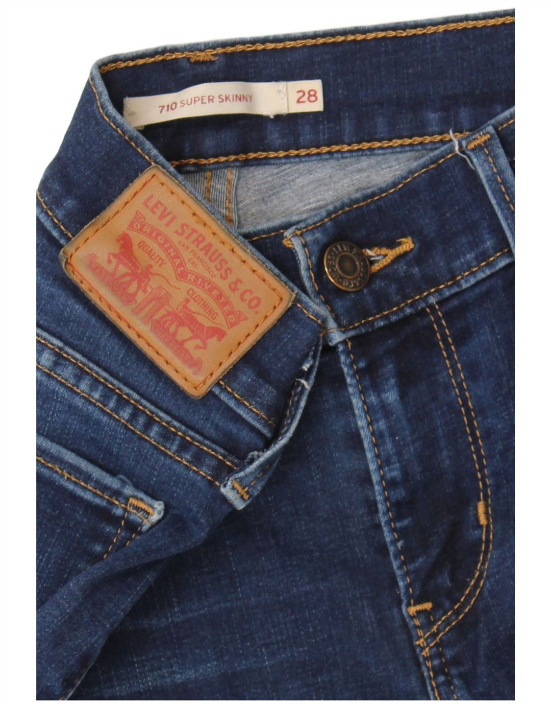 Levi's Womens 710 Super Skinny Jeans W28 L29 Navy Blue