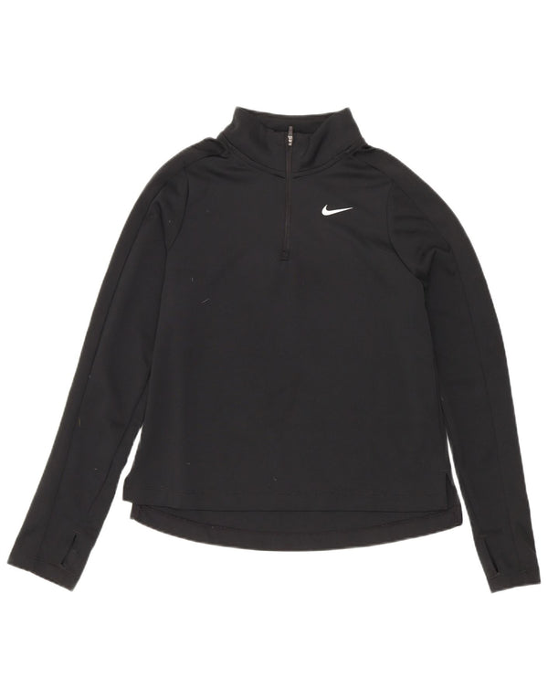 Φόρμα Nike Girls Dri Fit με φερμουάρ πουλόβερ φόρμα 10-11 ετών, μεσαίο μαύρο