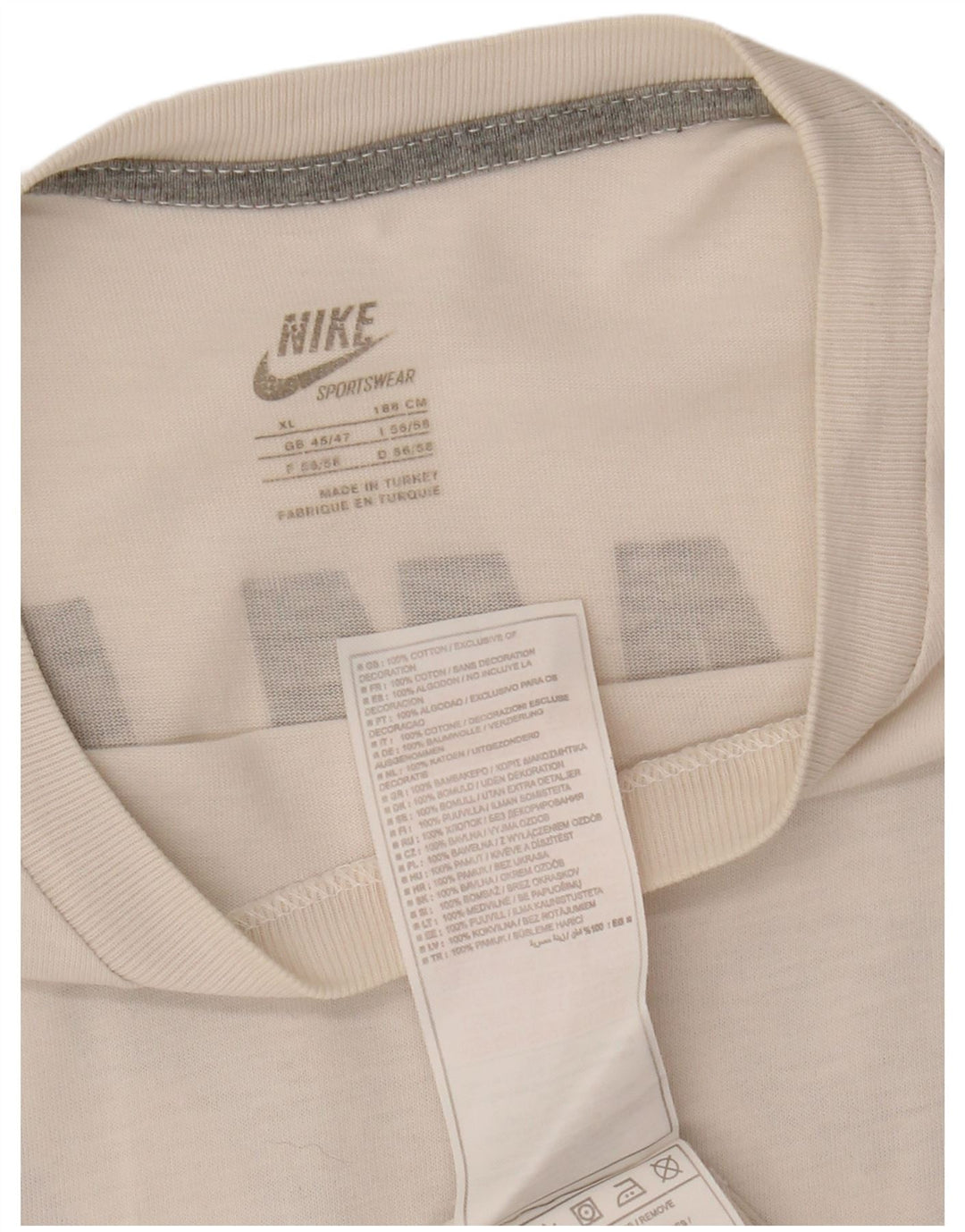 Ανδρικό γραφικό μπλουζάκι NIKE Top UK 45/47 XL Λευκό βαμβακερό