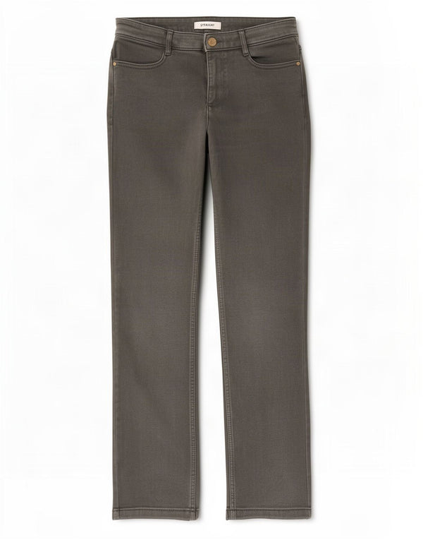 Marks & Spencer Γυναικεία ίσια τζιν UK 10 Small W30 L28 Χακί βαμβάκι