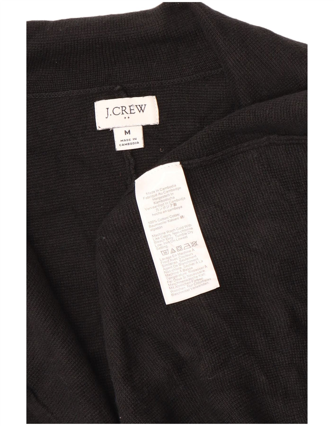 J. CREW Γυναικείο Μπουφάν Blazer με 2 Κουμπιά UK 14 Μεσαίο Μαύρο Βαμβακερό