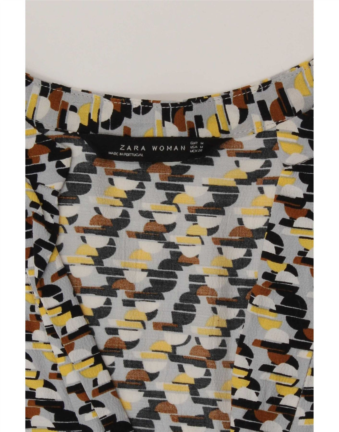 Zara Γυναικείο φόρεμα 3/4 Sleeve Shift UK 14 Medium πολύχρωμο γεωμετρικό