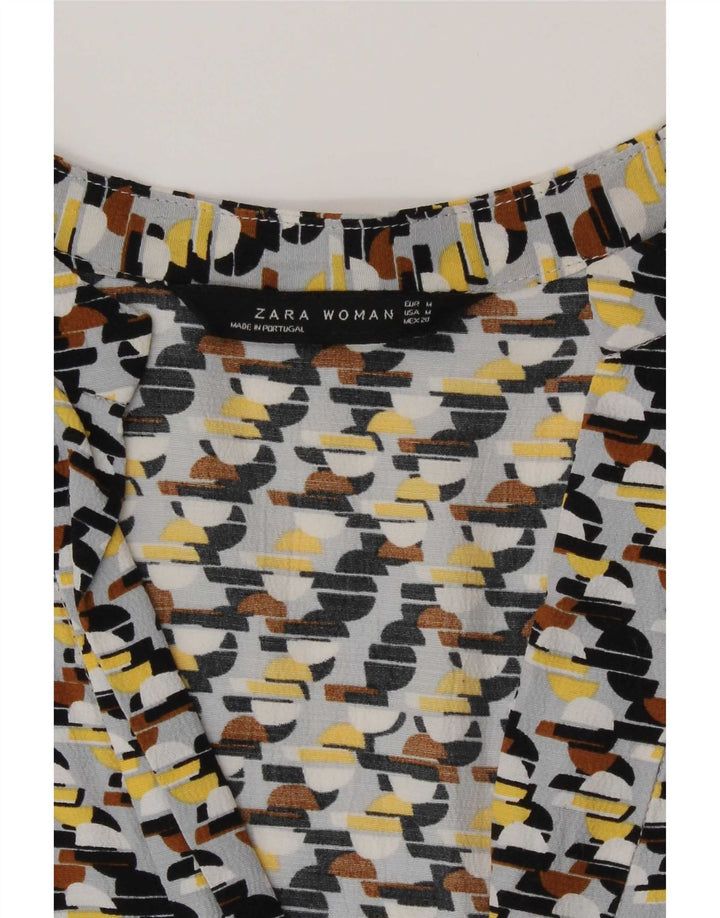 Zara Γυναικείο φόρεμα 3/4 Sleeve Shift UK 14 Medium πολύχρωμο γεωμετρικό