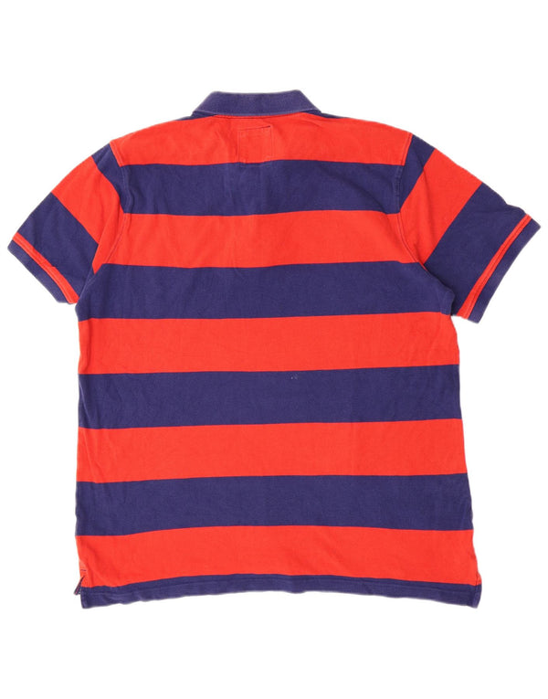 Crew Clothing Ανδρικό κοντομάνικο μπλουζάκι πόλο XL, κόκκινο ριγέ βαμβακερό