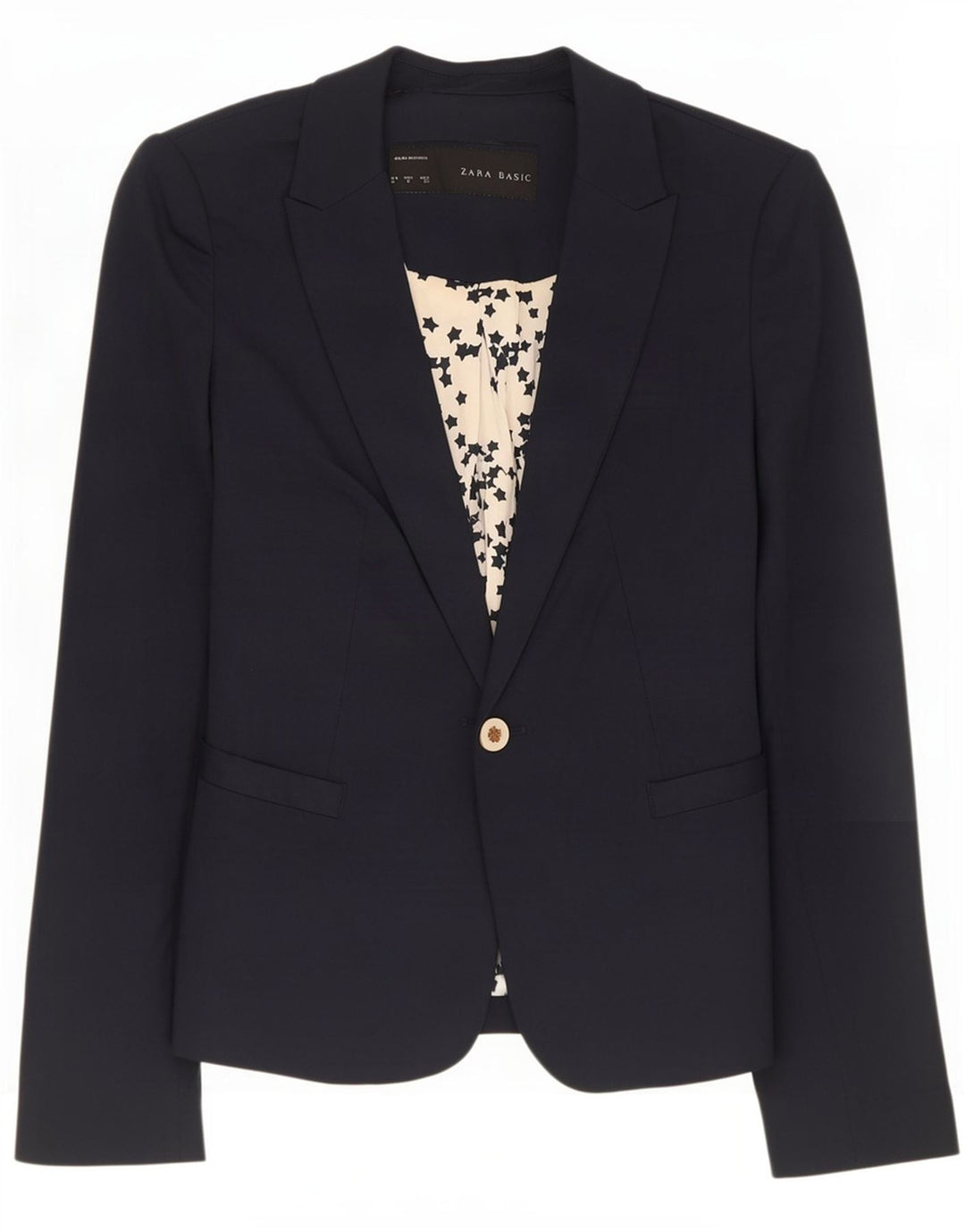 Zara Γυναικείο Μπλέιζερ Μπουφάν UK 10 Small Navy Blue