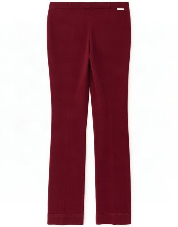 Murphy & Nye Womens Straight Casual Trousers W28 L32 Burgundy Cotton