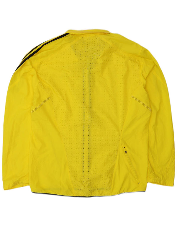 Adidas Mens Clima Proof Rain Jacket UK 40 Large Yellow Polyester