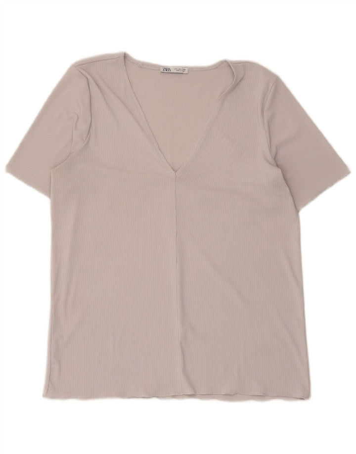 Zara Γυναικείο T-Shirt Top UK 14 Large Grey