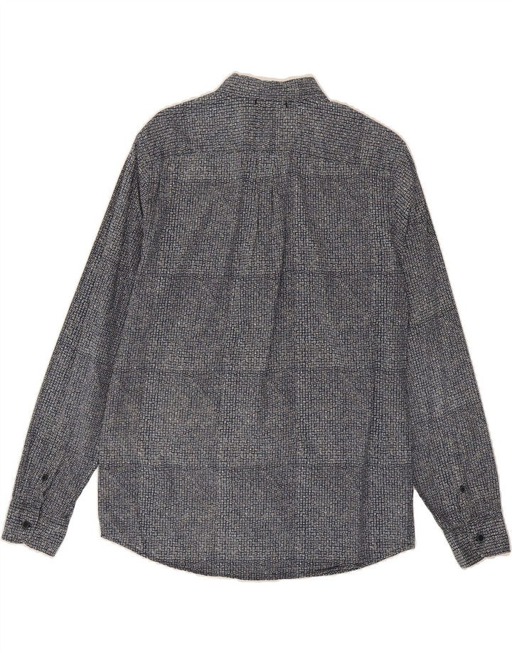 DOCKERS Mens Slim Fit Shirt Medium Navy Blue Spotted Vintage Dockers and Second-Hand Dockers from Messina Hembry 