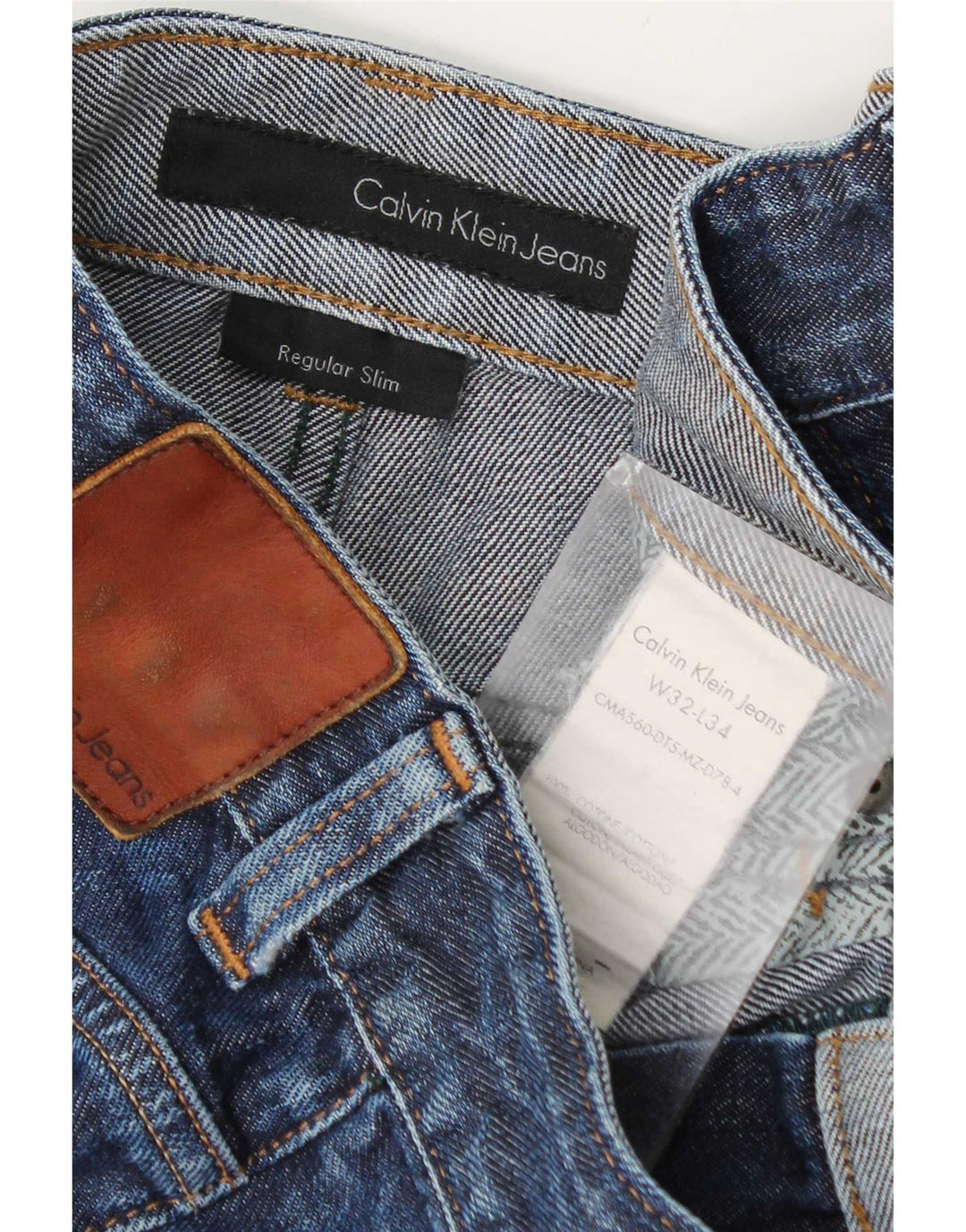 Ανδρικό Calvin Klein Distressed Regular Slim Jeans W32 L34 Μπλε βαμβακερό