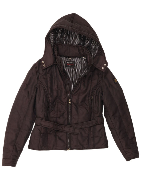 Refrigiwear Γυναικείο μπουφάν με κουκούλα αντιανεμικό UK 16 μεγάλο μαύρο πολυαμίδιο