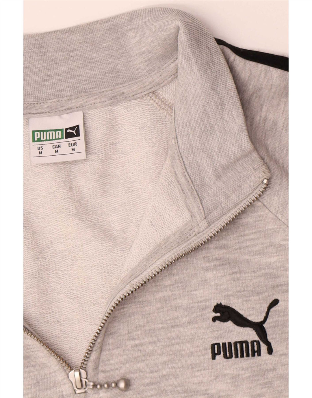 Ανδρικό φούτερ Puma με φερμουάρ, βαμβακερό μεσαίο γκρι