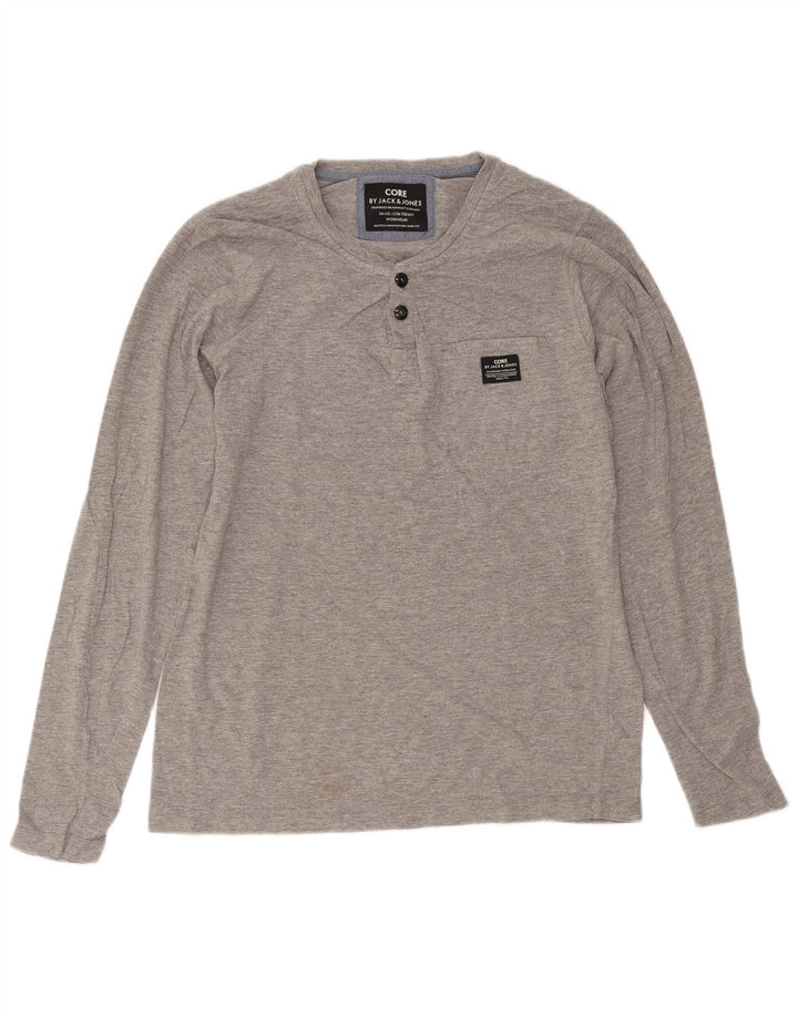 Jack & Jones Ανδρικό μακρυμάνικο μπλουζάκι μεγάλο γκρι βαμβακερό