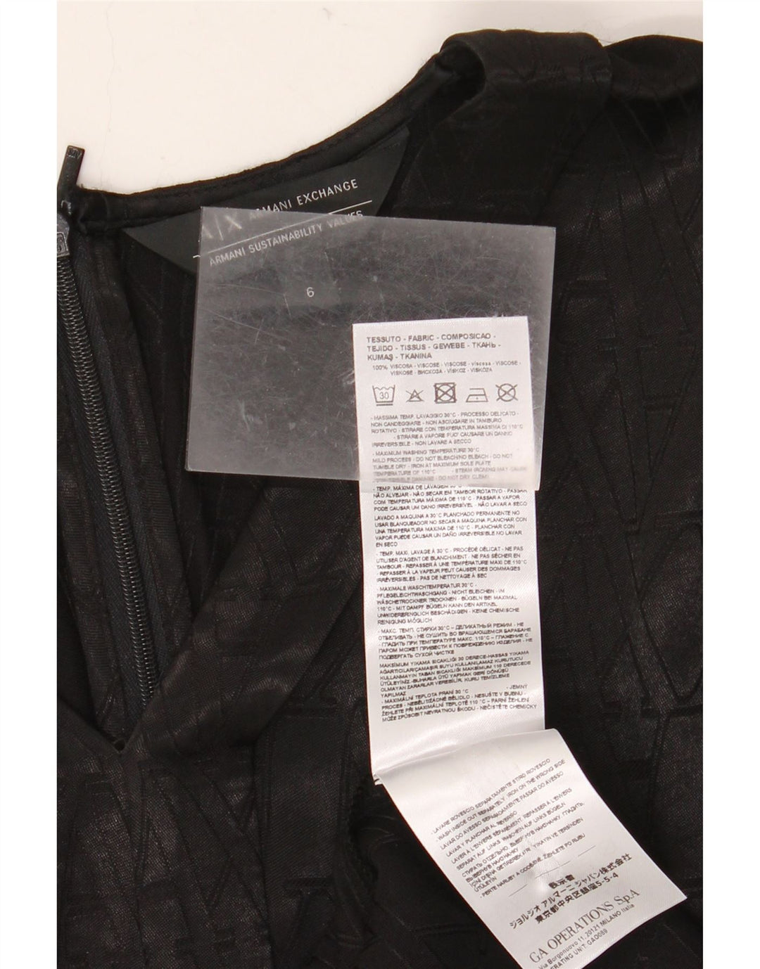 ARMANI EXCHANGE Γυναικείο γραφικό αμάνικο φόρεμα US 6 μεσαίο μαύρο