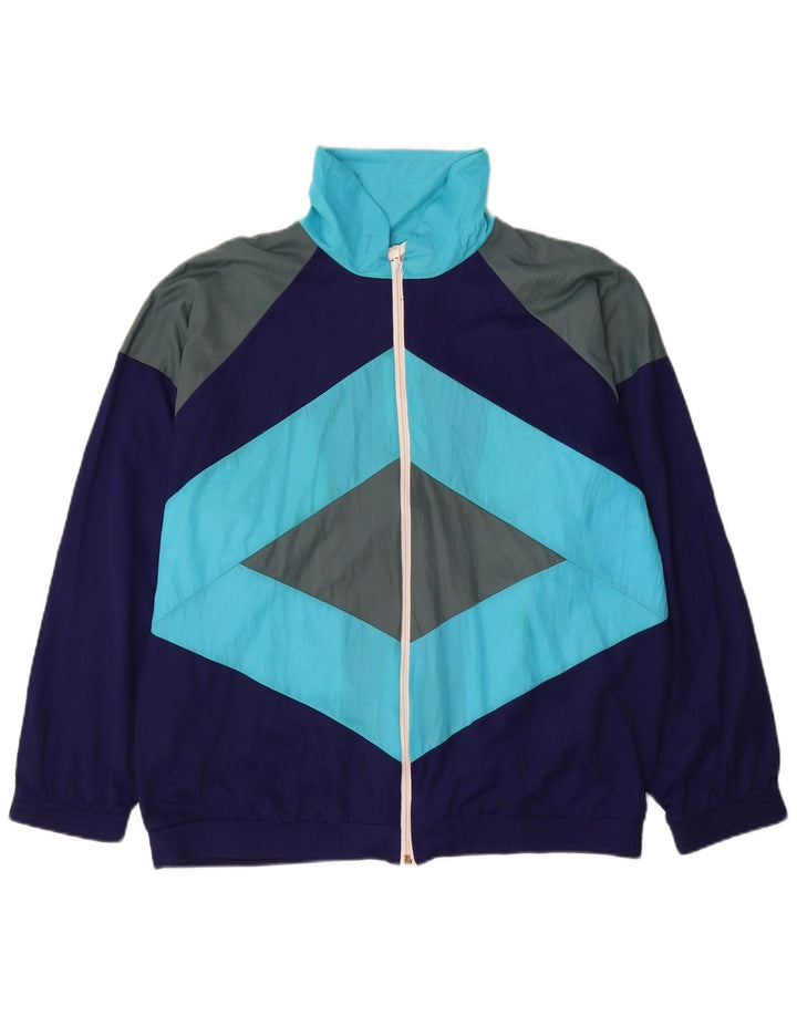 Vintage ανδρική αθλητική φόρμα Top Jacket Large Navy Blue Colourblock