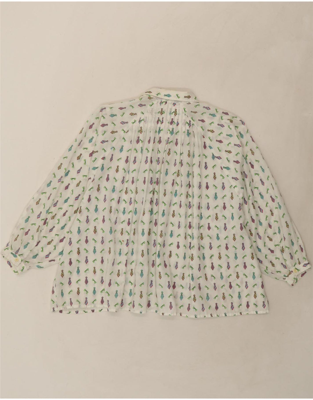 PARADISE Womens Oversized Abstract Pattern Shirt Blouse IT 44 Medium White Vintage Paradise and Second-Hand Paradise from Messina Hembry 