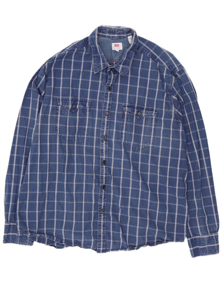 Ανδρικό πουκάμισο Levi's XL Blue Check Cotton