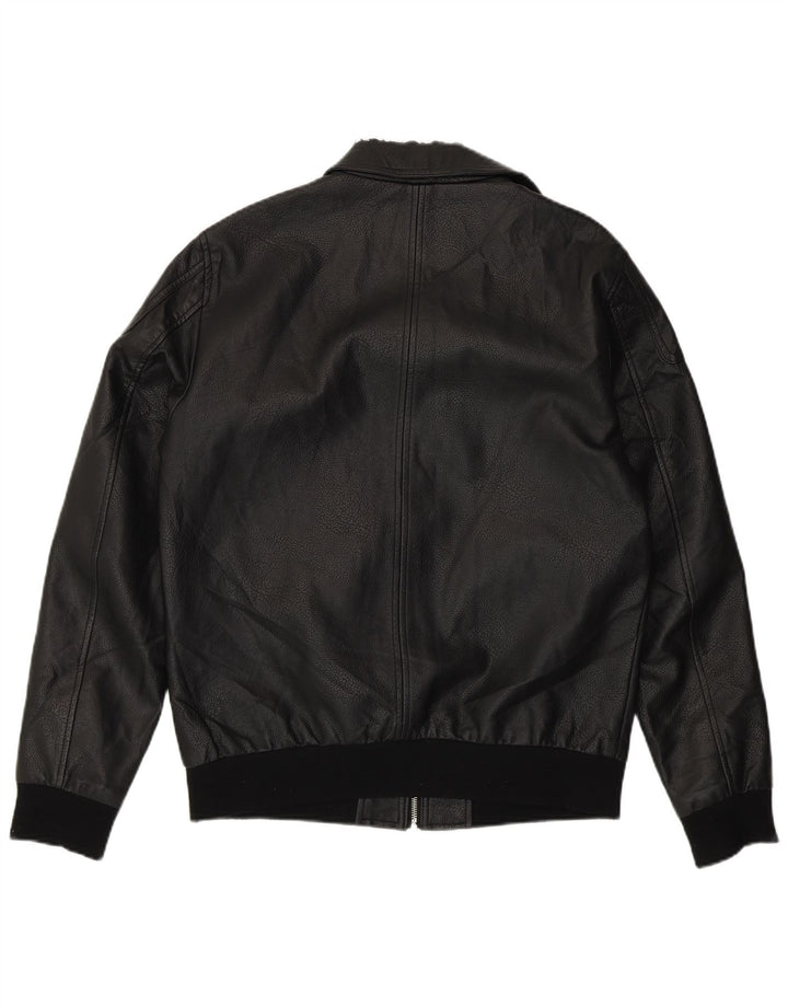 Jack & Jones Ανδρικό μπουφάν από συνθετικό δέρμα UK 38 Medium Black Polyester