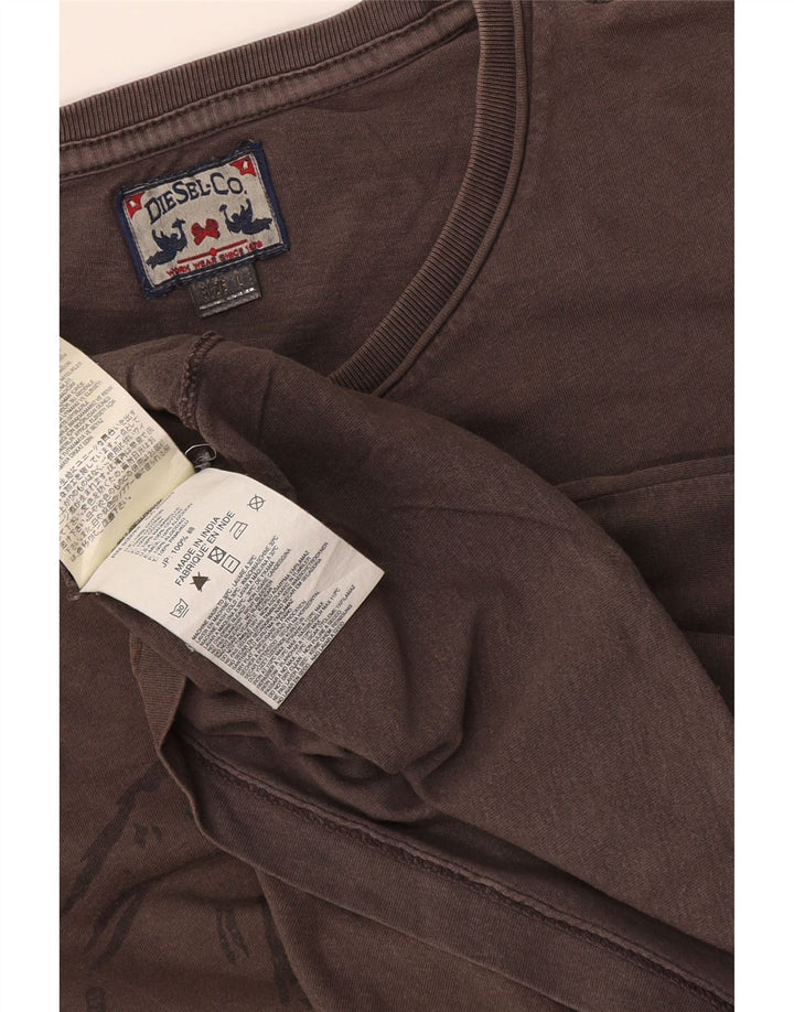 Ανδρικό γραφικό T-Shirt Diesel Top μεγάλο γκρι βαμβακερό