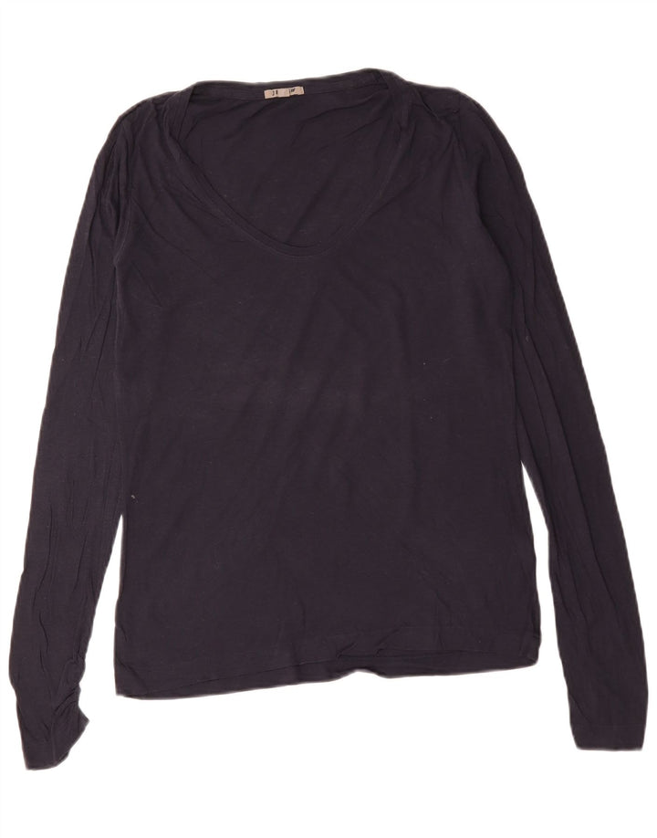 Γυναικείο μπλουζάκι Jigsaw Μακρυμάνικο UK 14 Large Navy Blue βαμβακερό