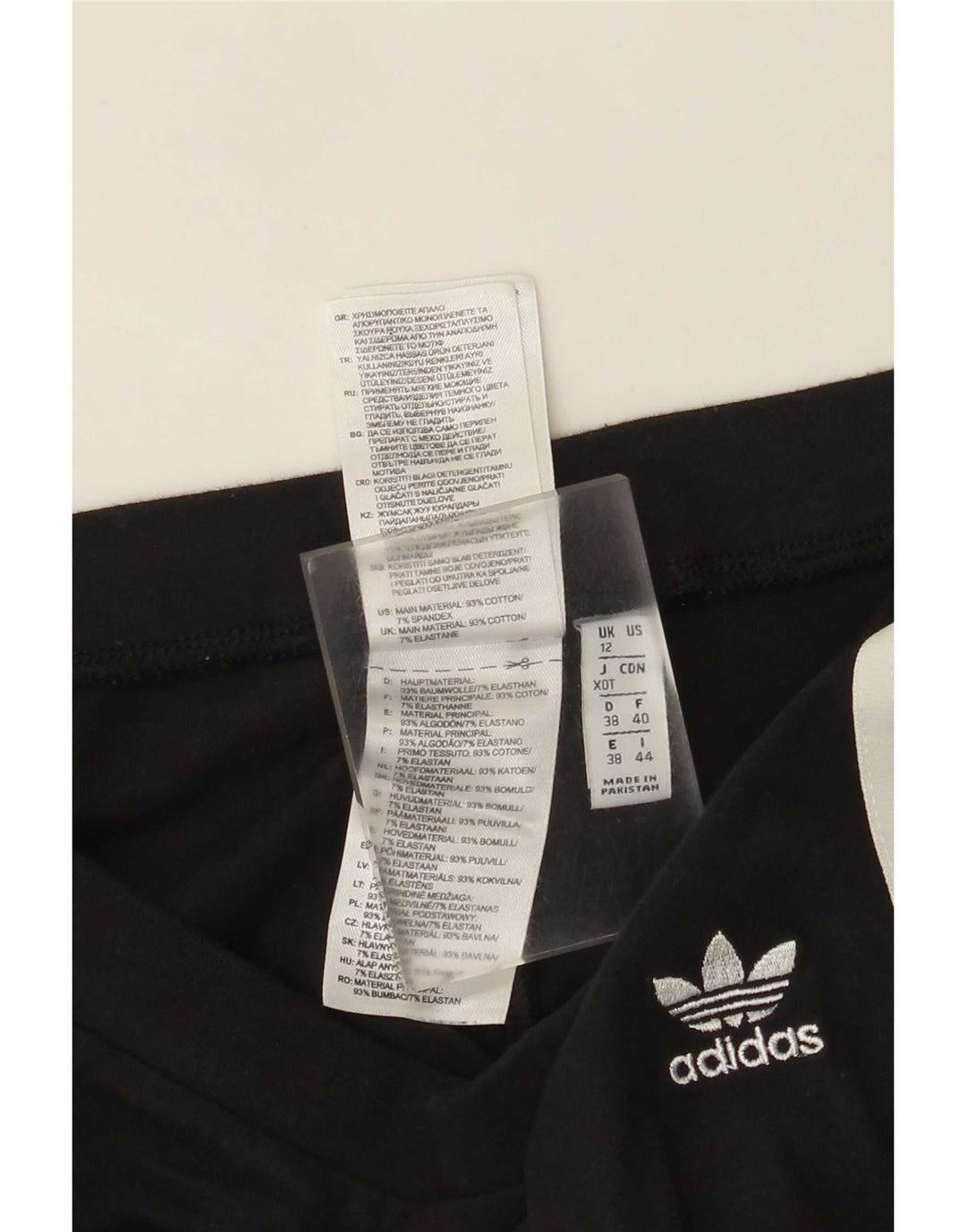 Γυναικείο κολάν Adidas UK 12 μεσαίο μαύρο βαμβακερό