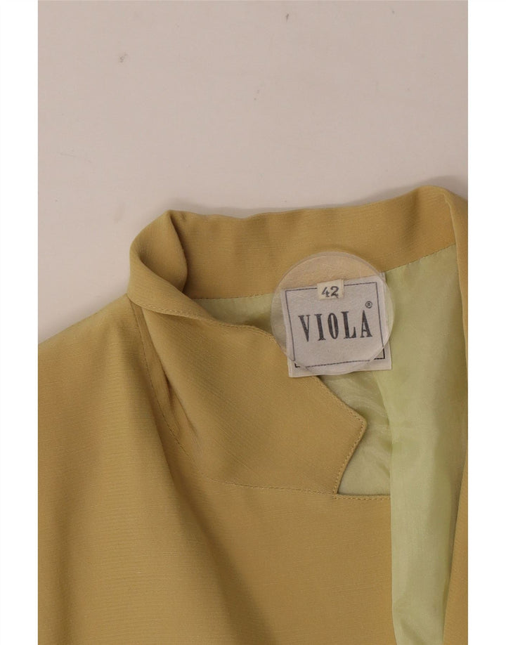 Vintage Γυναικείο Μπουφάν Blazer 3/4 μανίκι IT 42 Μεσαίο κίτρινο μαλλί