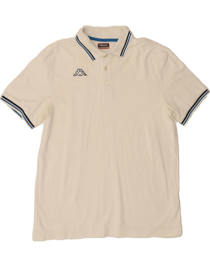 KAPPA Mens Polo Shirt XL White Cotton Vintage Kappa and Second-Hand Kappa from Messina Hembry 