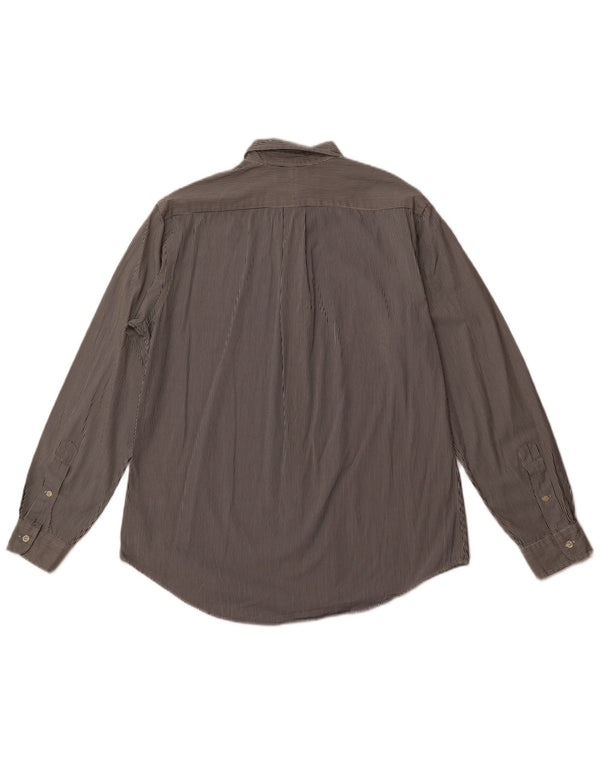 POLO RALPH LAUREN Ανδρικό πουκάμισο προσαρμοσμένης εφαρμογής μεγάλο μαύρο ριγέ βαμβακερό