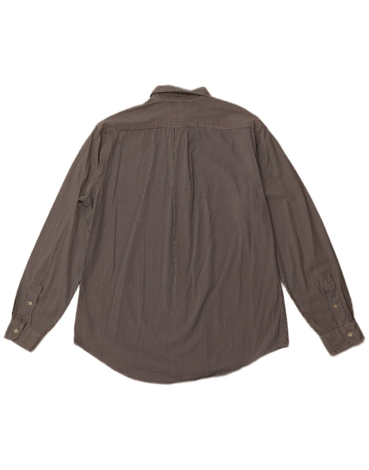 POLO RALPH LAUREN Ανδρικό πουκάμισο προσαρμοσμένης εφαρμογής μεγάλο μαύρο ριγέ βαμβακερό