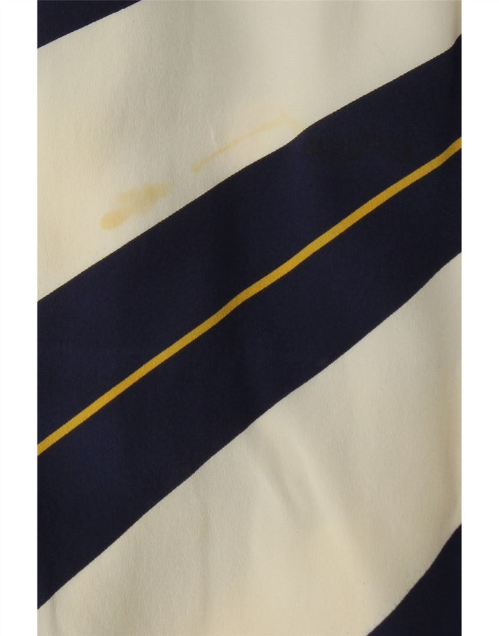 VINTAGE Γυναικείο μακρυμάνικο φόρεμα A-Line IT 42 Medium Navy Blue ριγέ