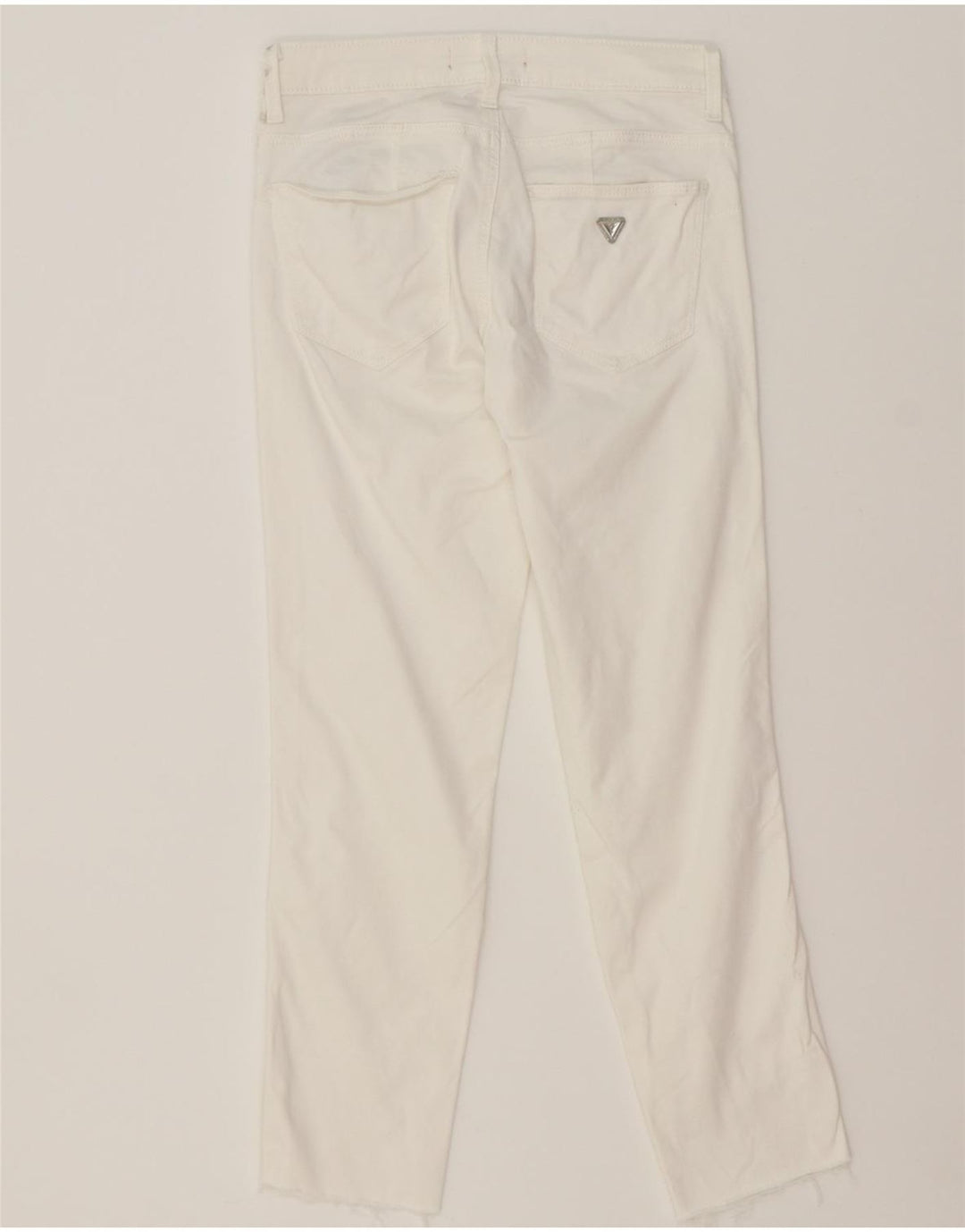 GUESS Womens Slim Capri Trousers W27 L23 White Cotton Vintage Guess and Second-Hand Guess from Messina Hembry 