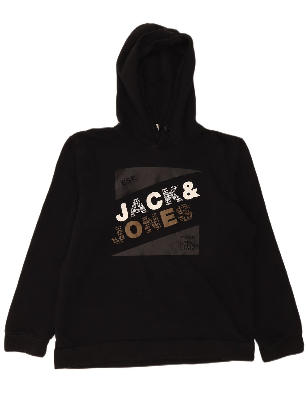 Jack & Jones Ανδρικό γραφικό με κουκούλα, μικρό μαύρο