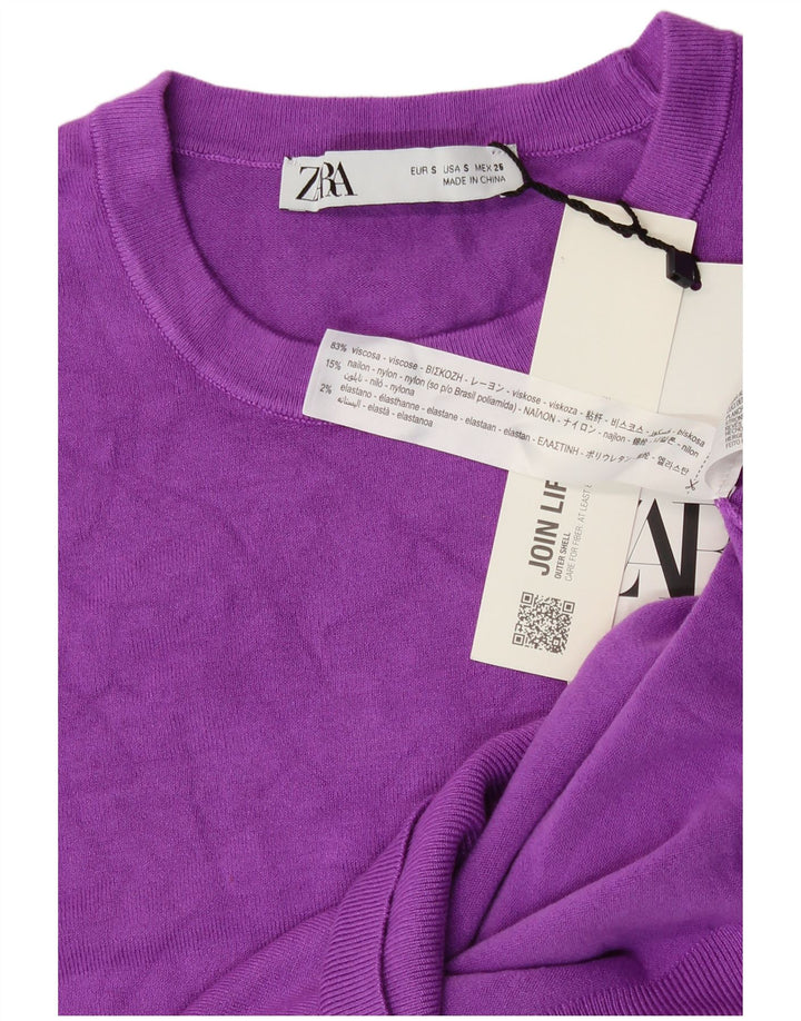 Zara Γυναικείο Γιλέκο Tank Top UK 10 Small Purple Viscose