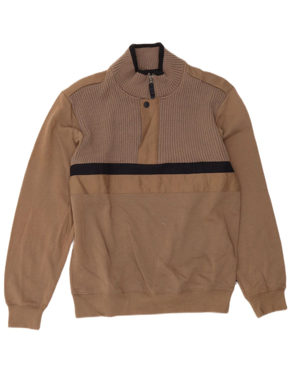 Marks & Spencer Ανδρική μπλούζα μπλούζας Μπλε Harbor Jumper Small Brown Colourblock