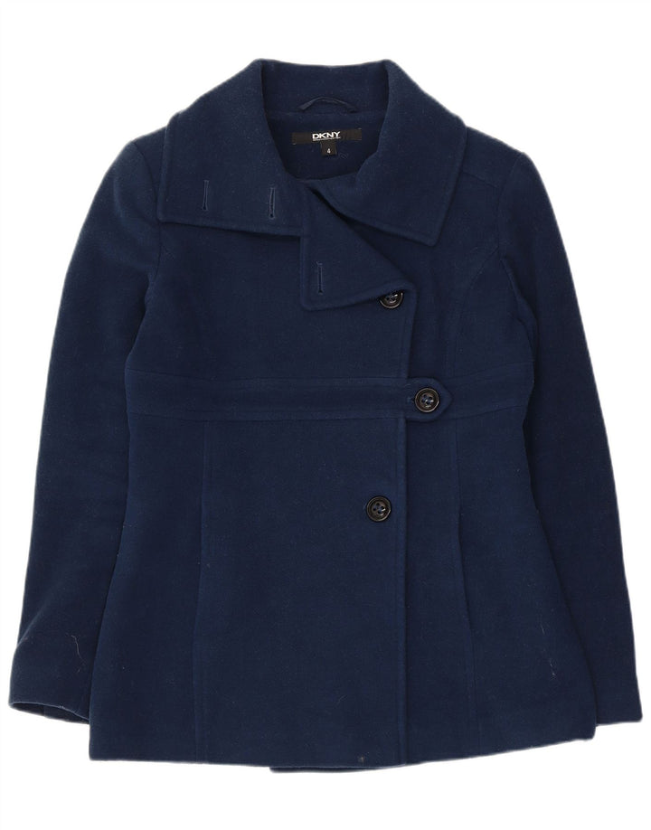 Dkny Γυναικείο Παλτό US 4 Small Navy Blue Wool