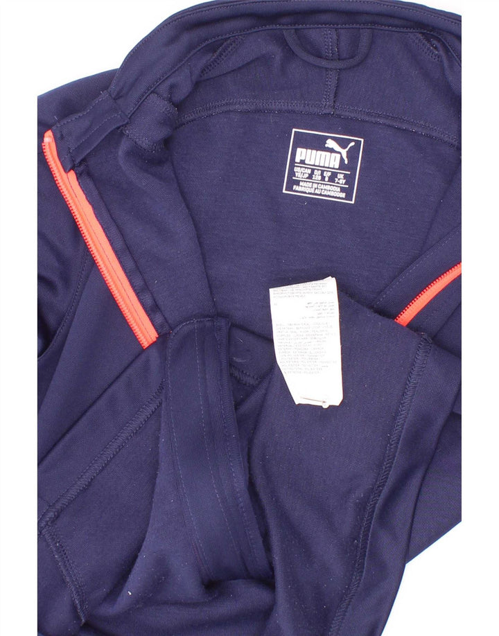 Puma Girls αθλητική φόρμα Top Jacket 7-8 Years Navy Blue Polyester