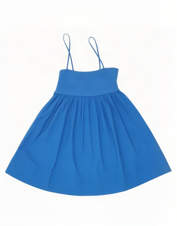 Zara Γυναικείο Sundress UK 14 Large Blue Cotton