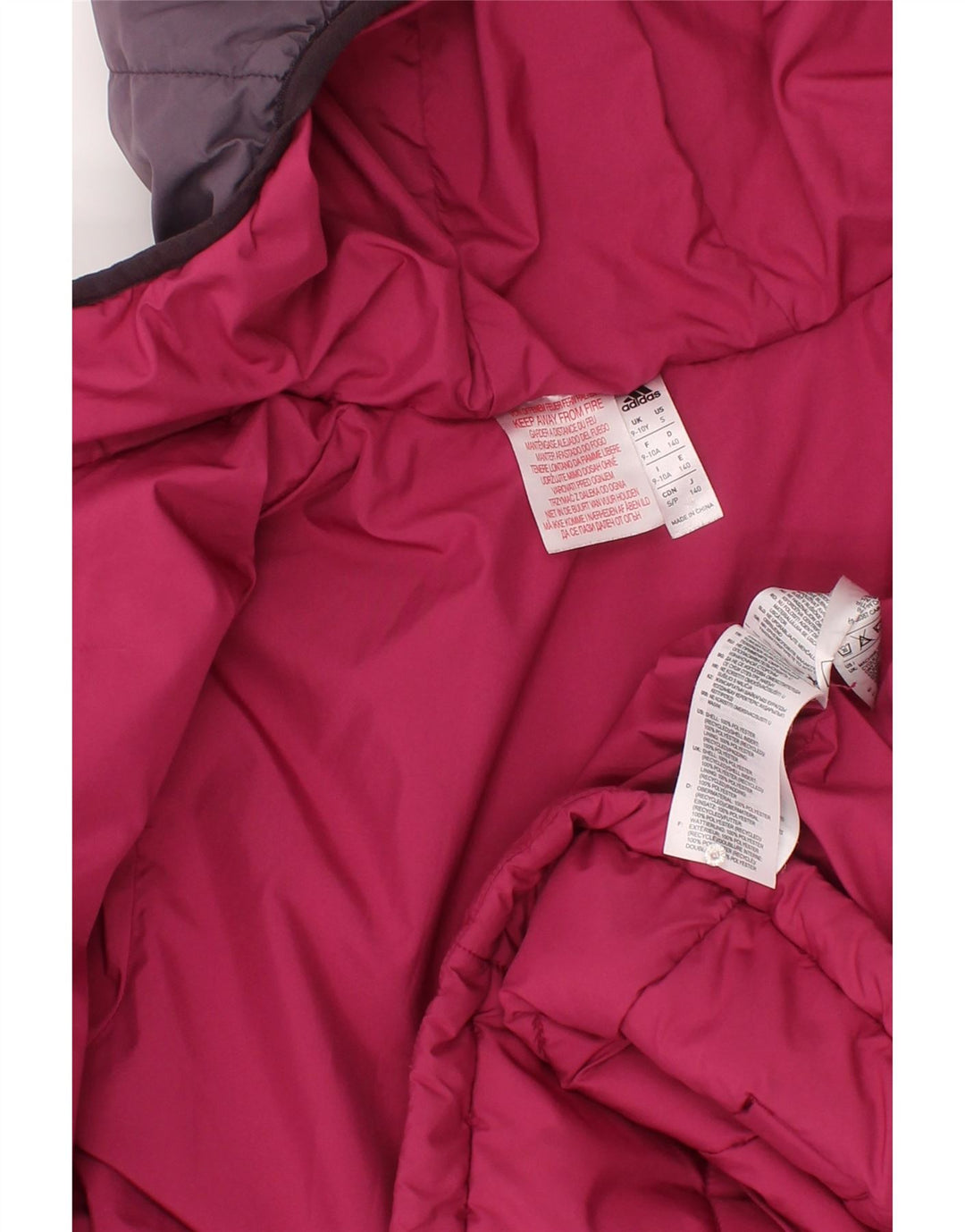 Μπουφάν Adidas Boys με κουκούλα με επένδυση 9-10 ετών ροζ πολυεστέρας