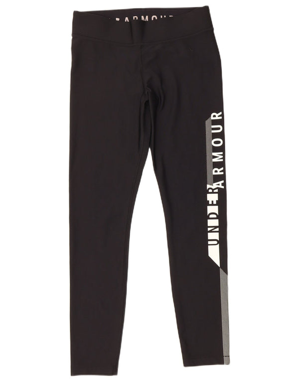 Under Armour Womens Graphic Leggings UK 14 Large Black Colourblock