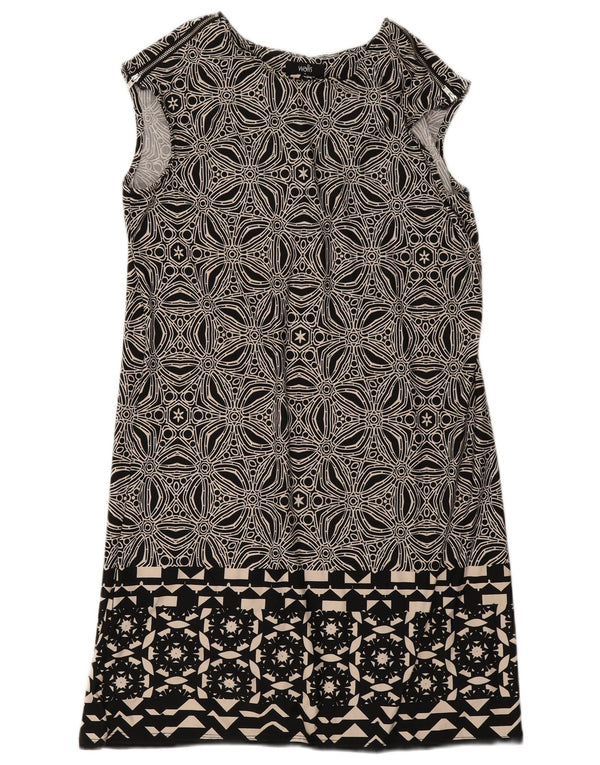 Wallis Γυναικείο Αμάνικο Φόρεμα Shift UK 12 Medium μαύρο γεωμετρικό πολυεστέρα