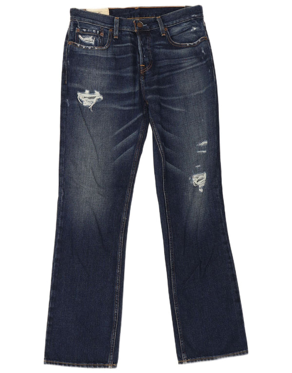 Ανδρικό τζιν Hollister Distressed Bootcut W32 L32 Μπλε βαμβακερό