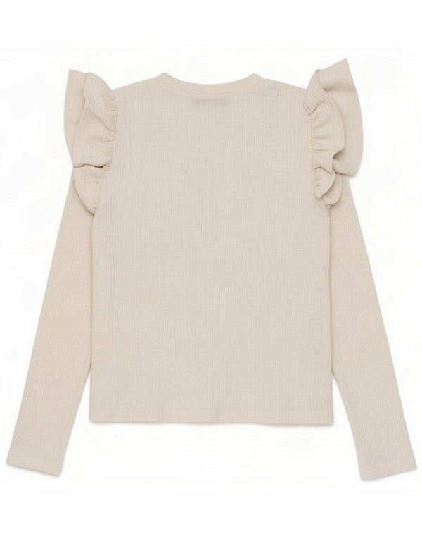 Zara Γυναικεία μπλούζα μακρυμάνικη UK 10 Small White Cotton