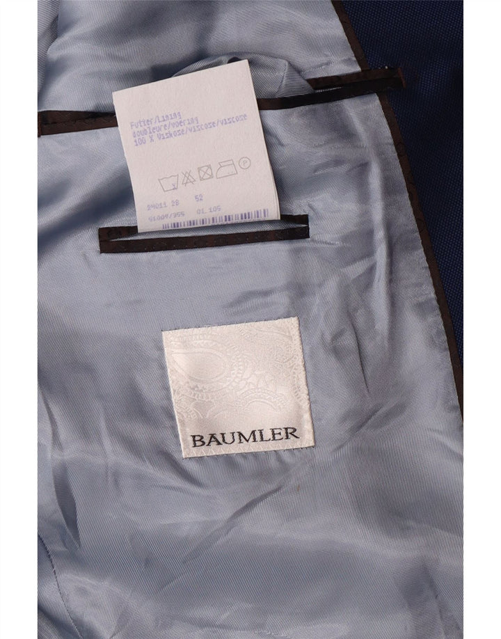 Ανδρική φόρμα 2 κουμπιών Baumler IT 52 XL W38 L29 Μπλε παρθένο μαλλί