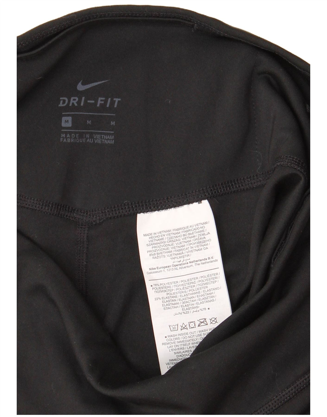 Γυναικεία Nike Dri Fit Graphic Capri leggings UK 12 Medium Black Polyester