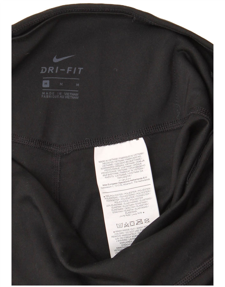 Γυναικεία Nike Dri Fit Graphic Capri leggings UK 12 Medium Black Polyester